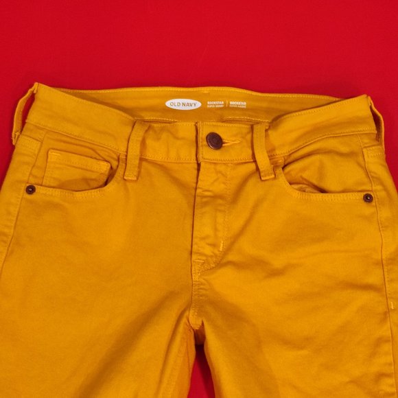 Old Navy Rockstar Mr Rock Summer Squash super skinny yellow Woman's size 0 - Picture 2 of 9